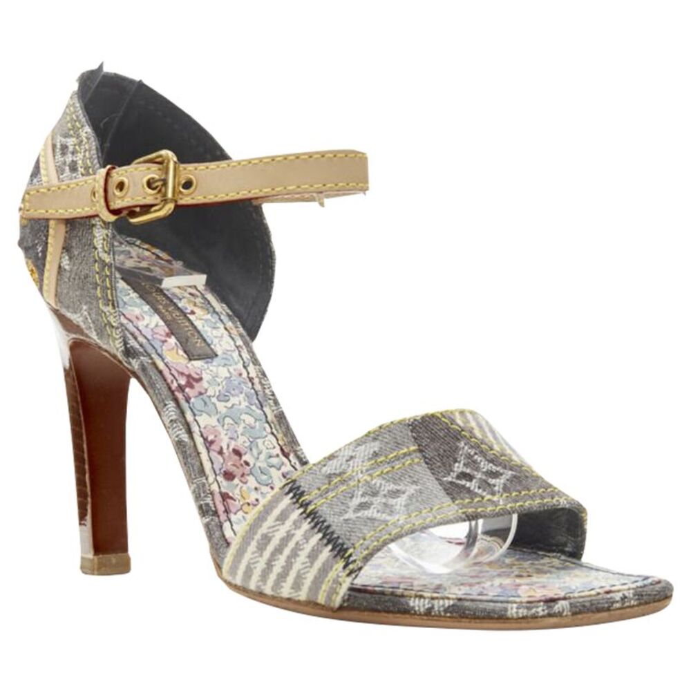 Louis Vuitton Denim Patchwork Buckle Vachetta Str… - image 1